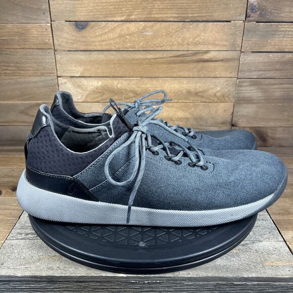 Olukai Mens Size 11.5 Nanea Li Grey Lace Up Casual Comfort Sneakers EUC - Picture 1 of 11